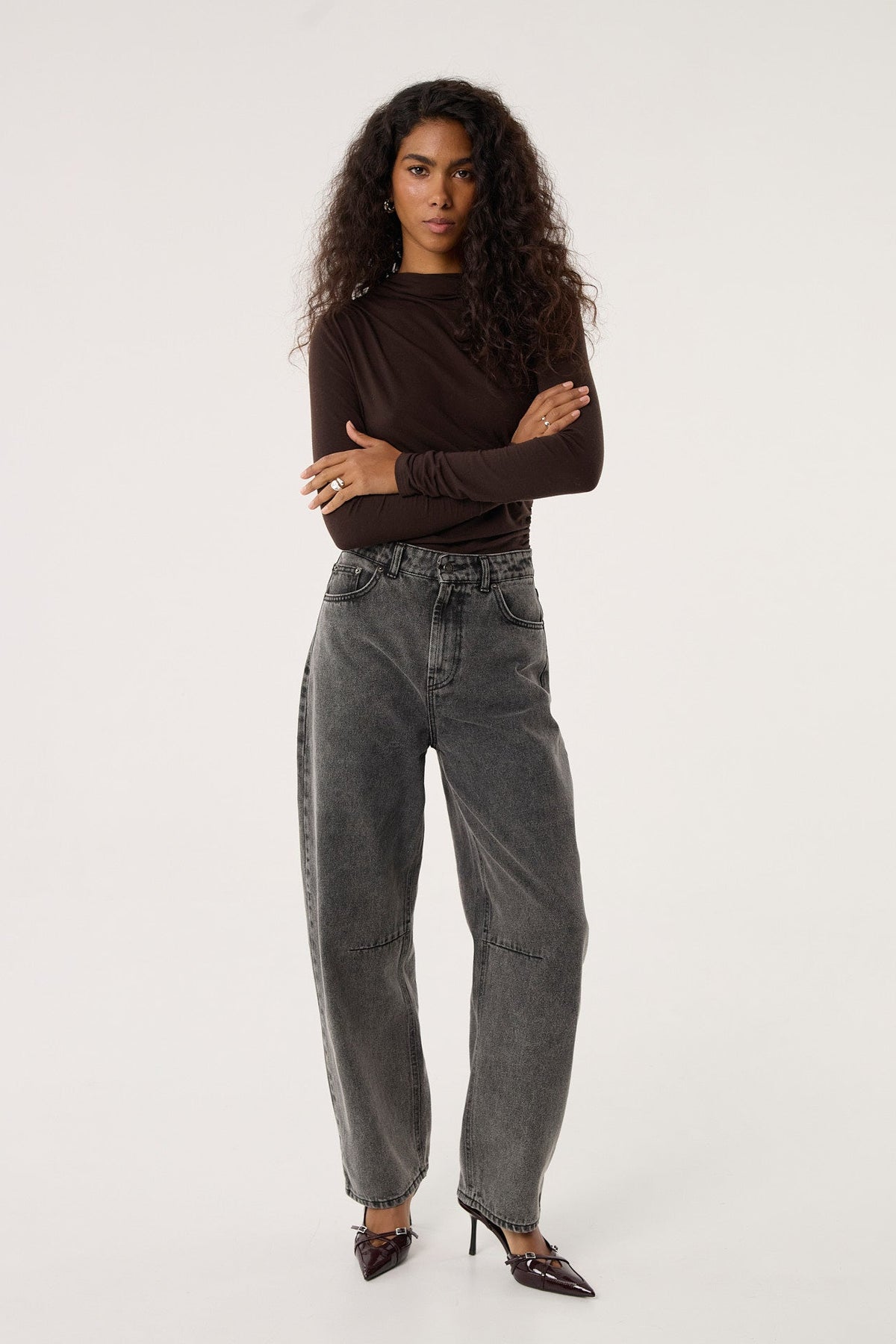 Jeansy Barrel grey