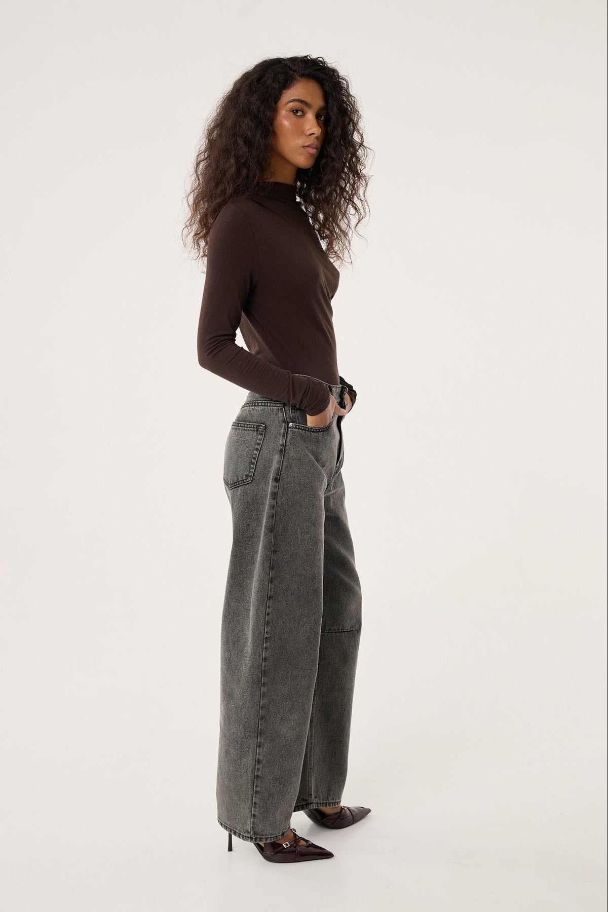 Jeansy Barrel grey