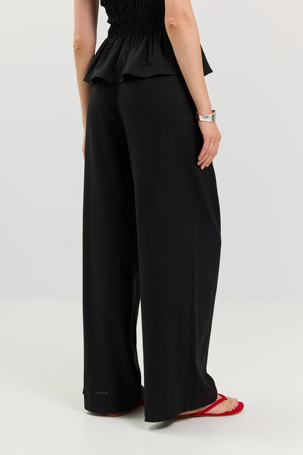 Spodnie Palazzo linen black