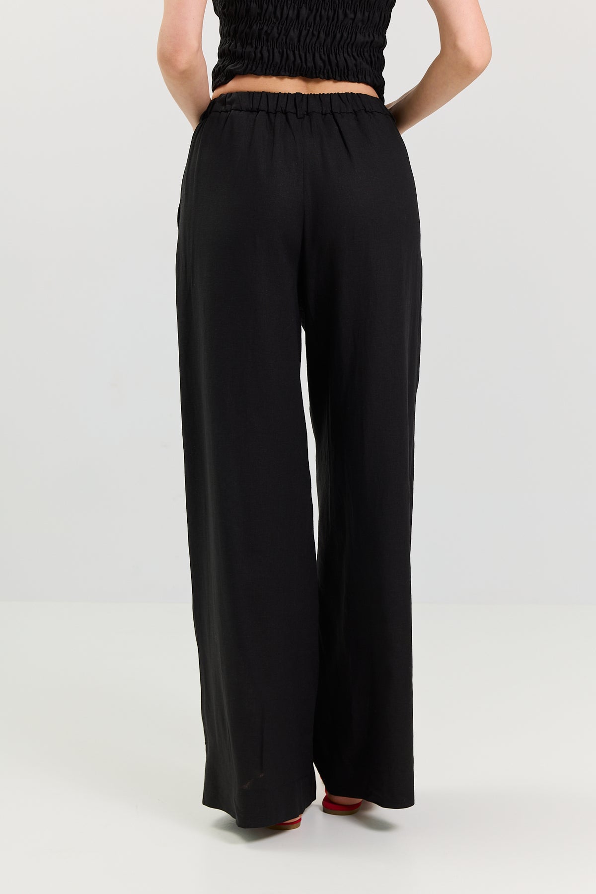 Spodnie Palazzo linen black