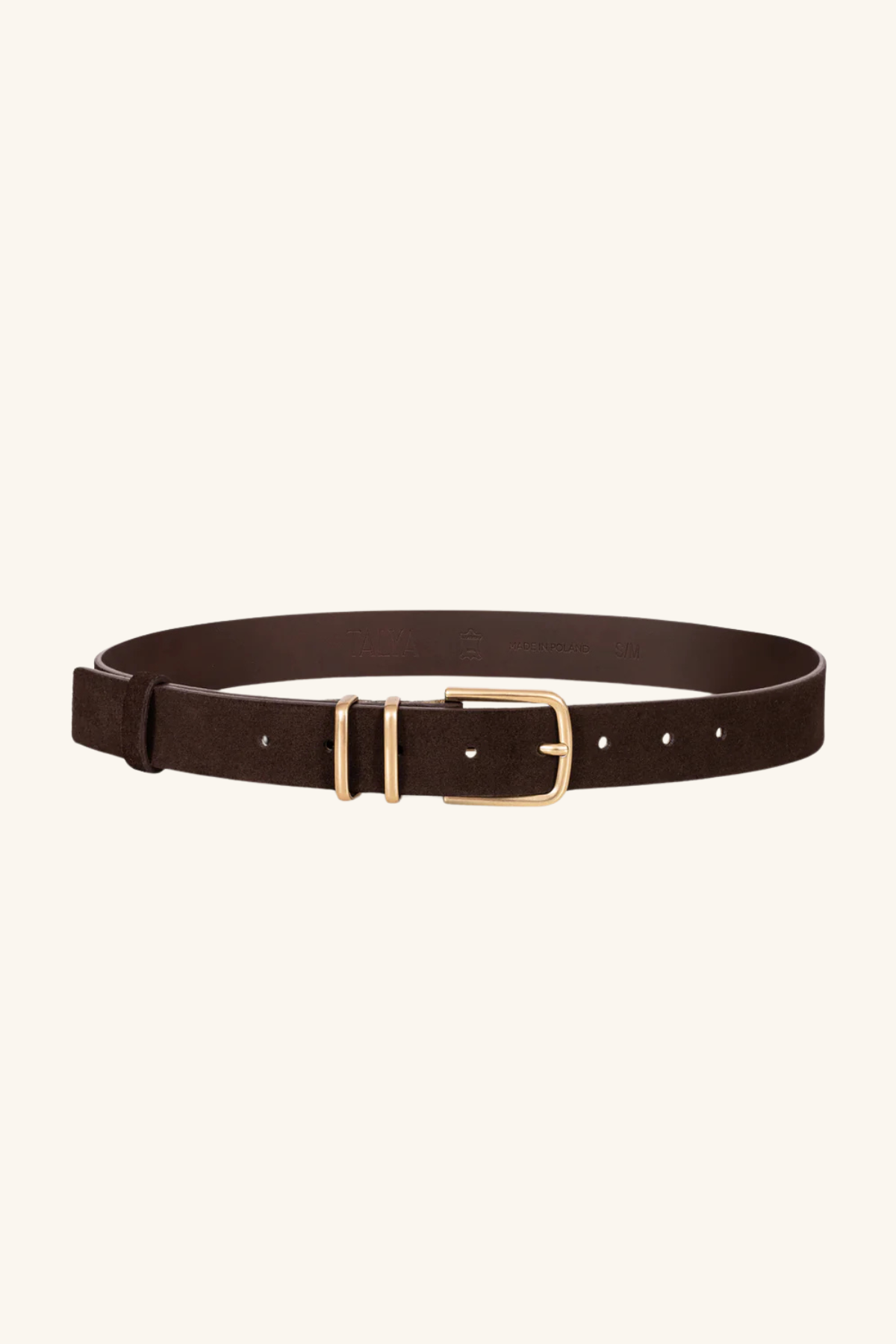Pasek Suede chocolate gold