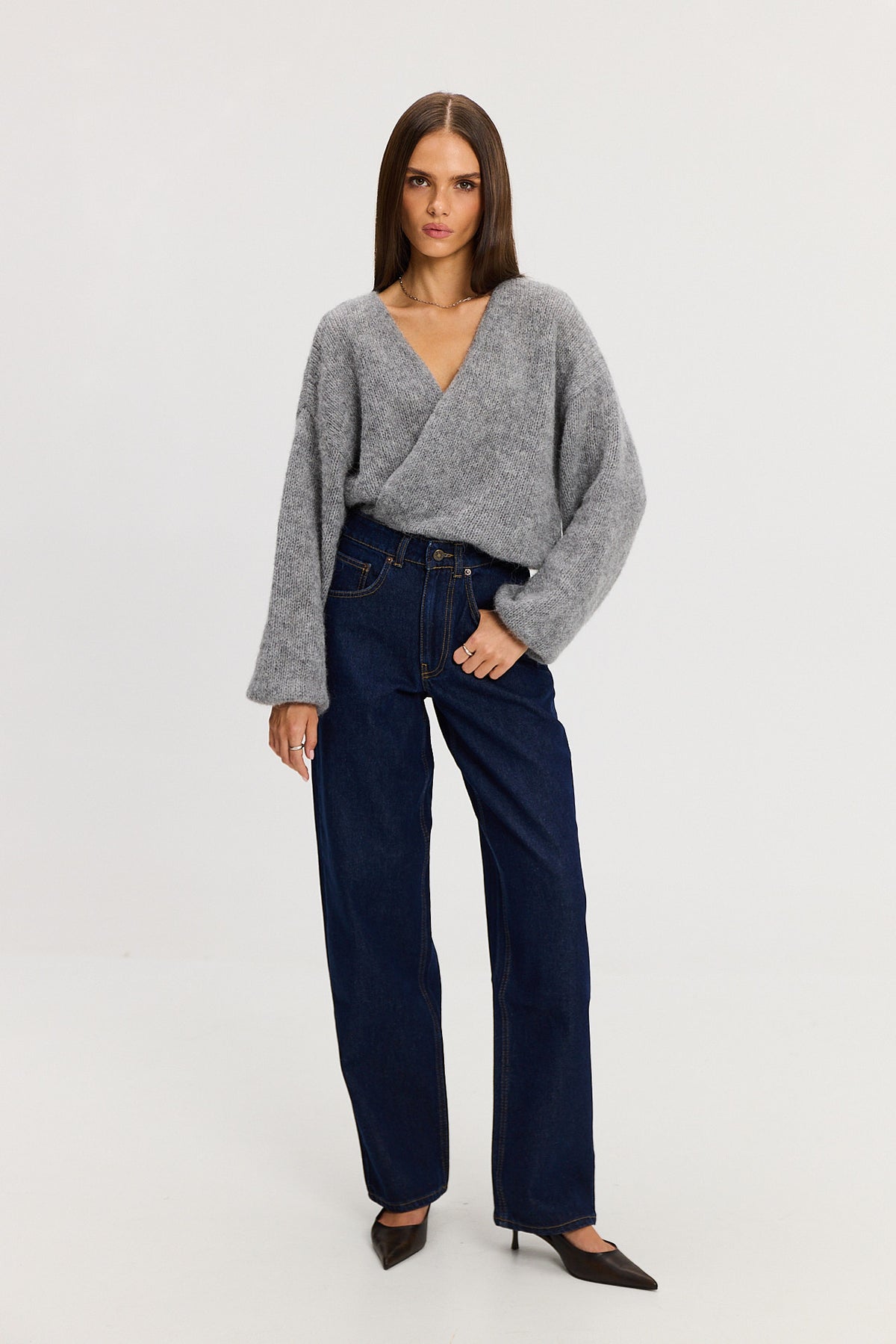 Sweter kardigan Ingrid light grey