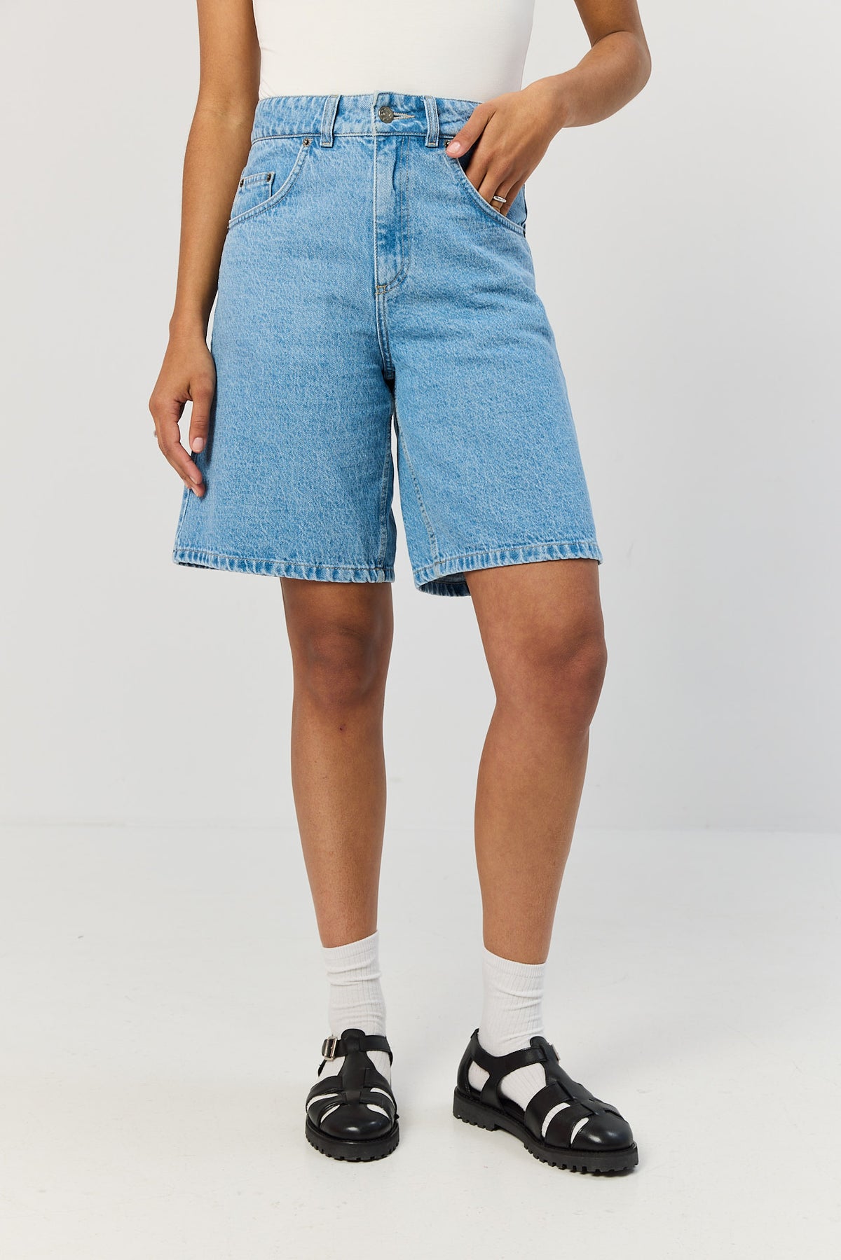Bermudy jeansowe baby blue