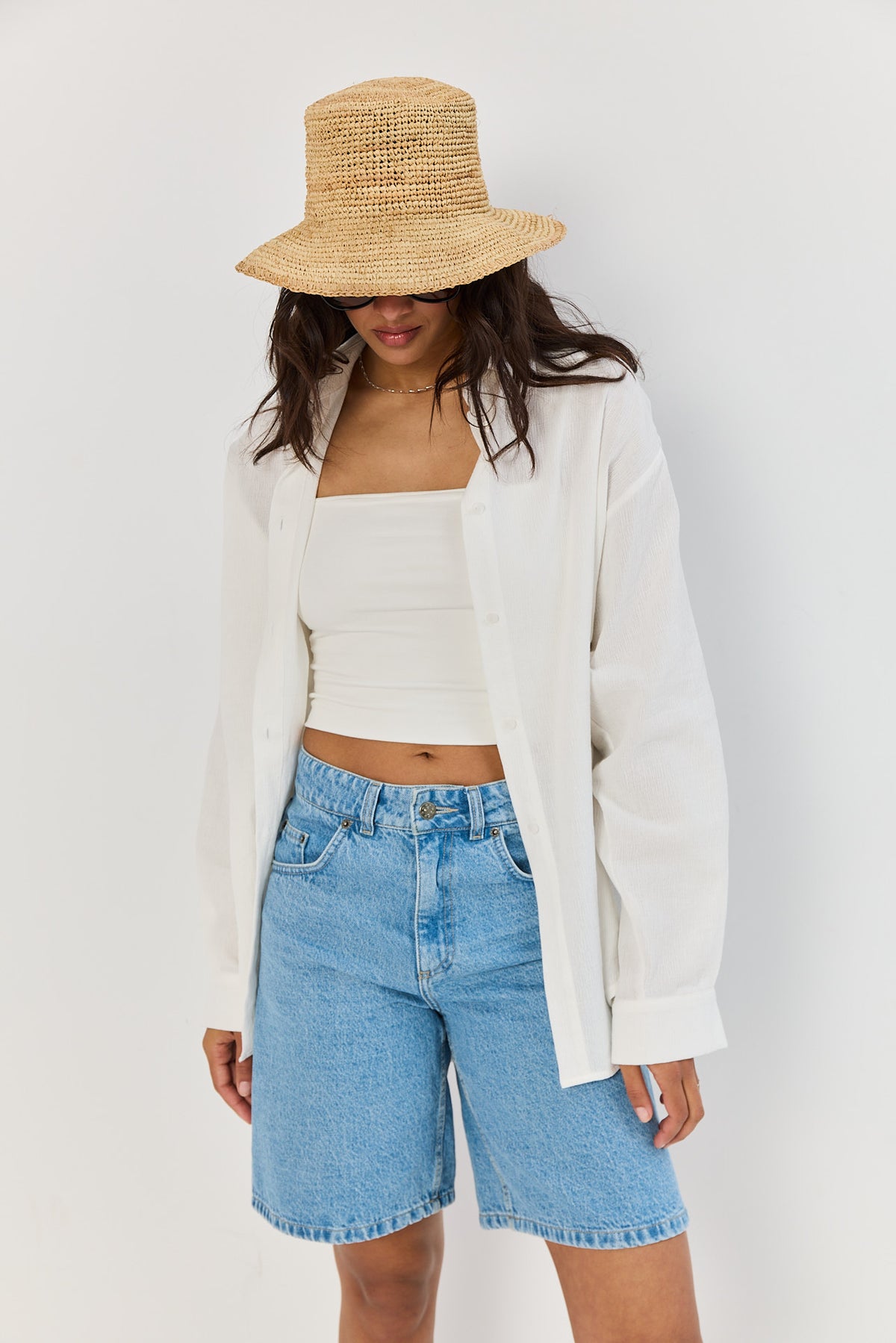 Bermudy jeansowe baby blue