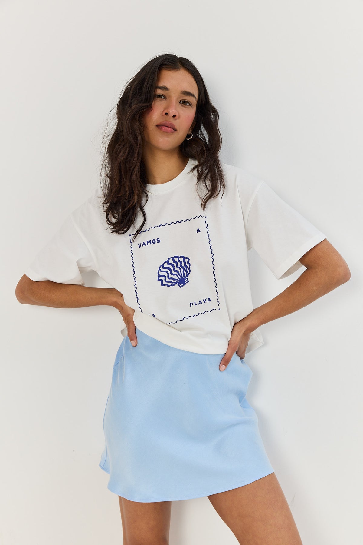 T-shirt Vamos a la playa white