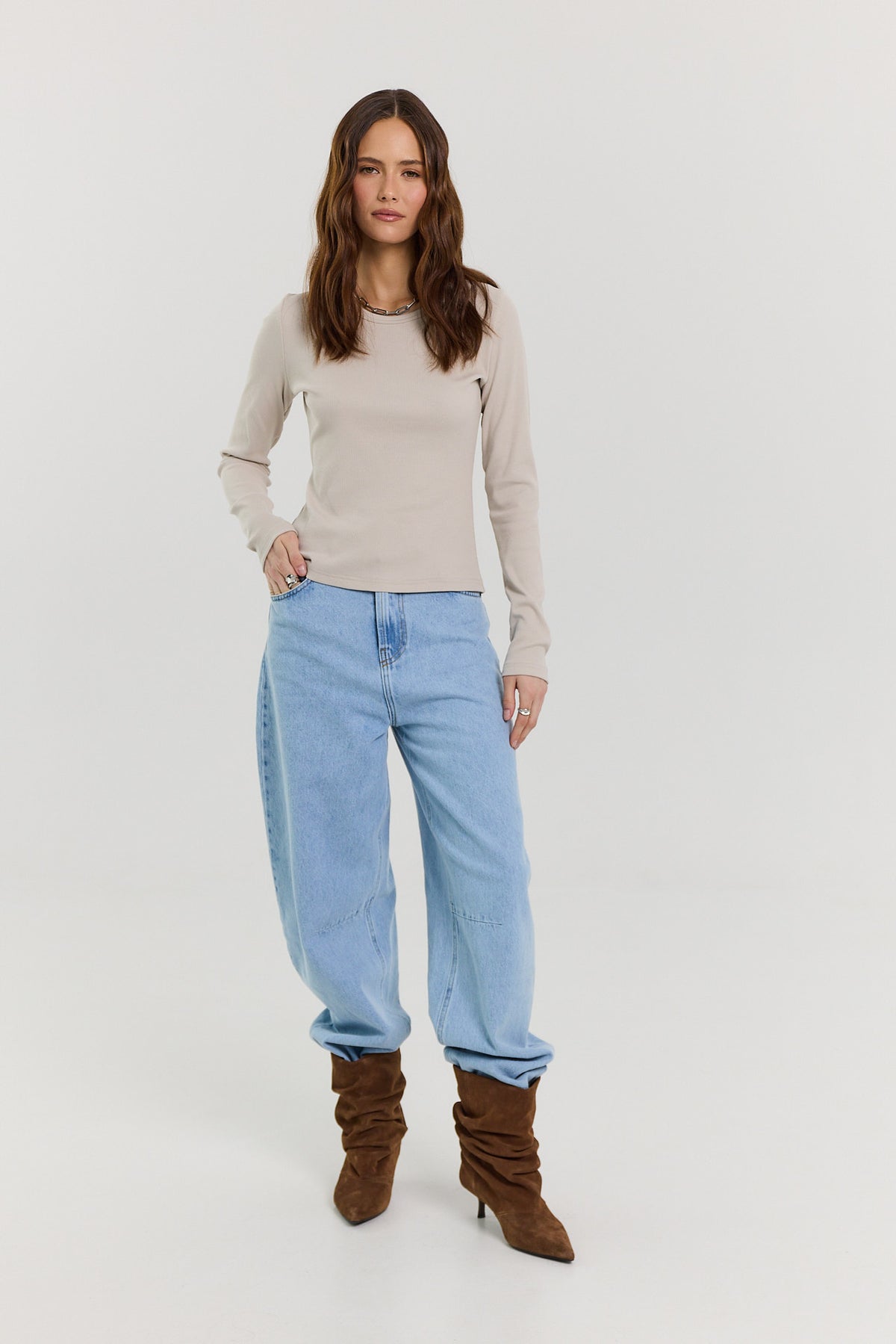 Longsleeve Bamboo taupe