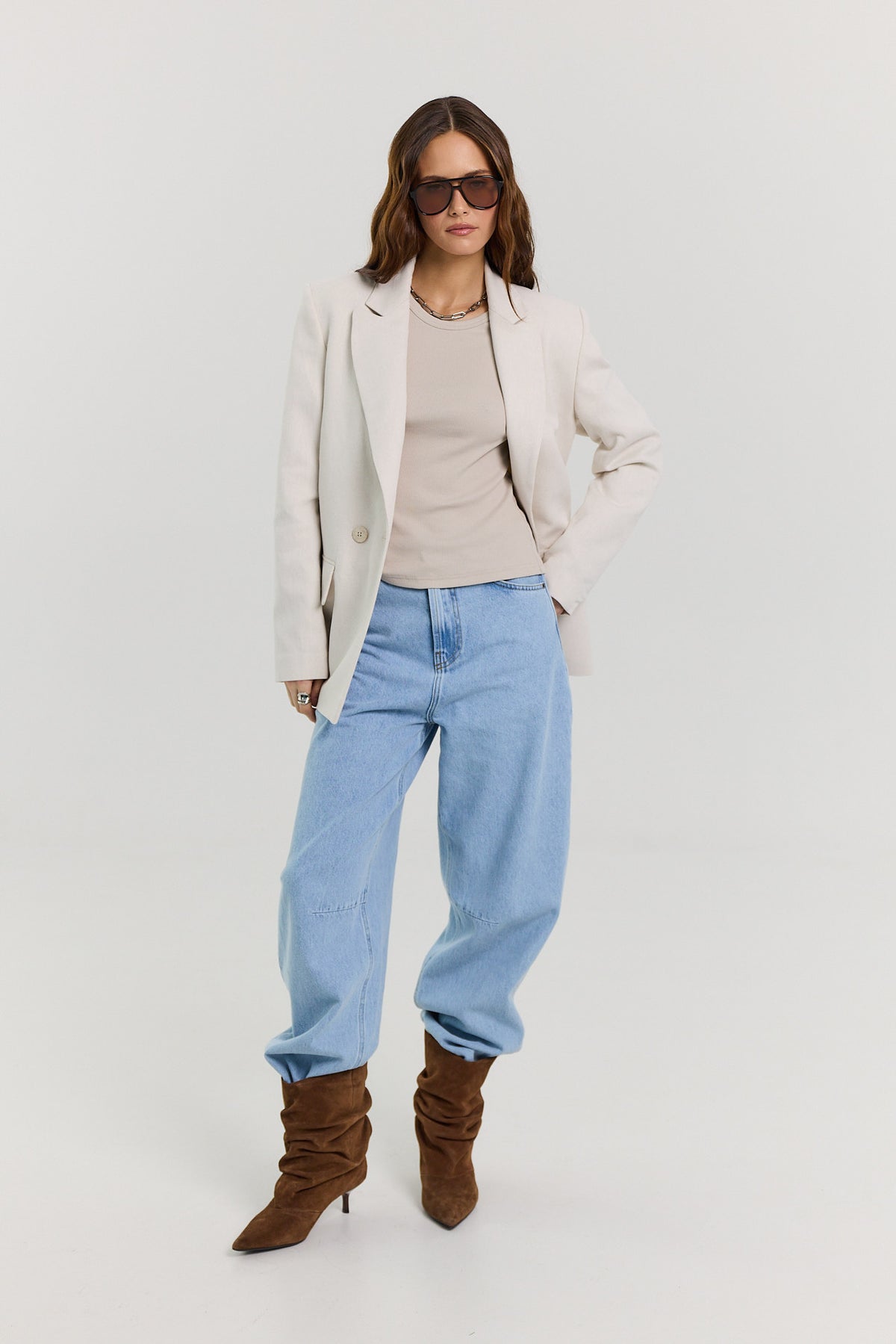 Jeansy Barrel light blue