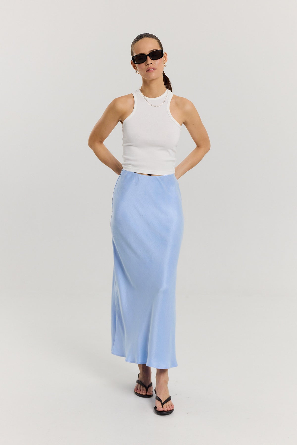 Spódnica Petra long powder blue