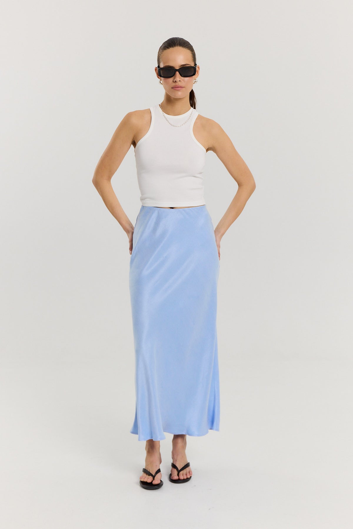 Spódnica Petra long powder blue