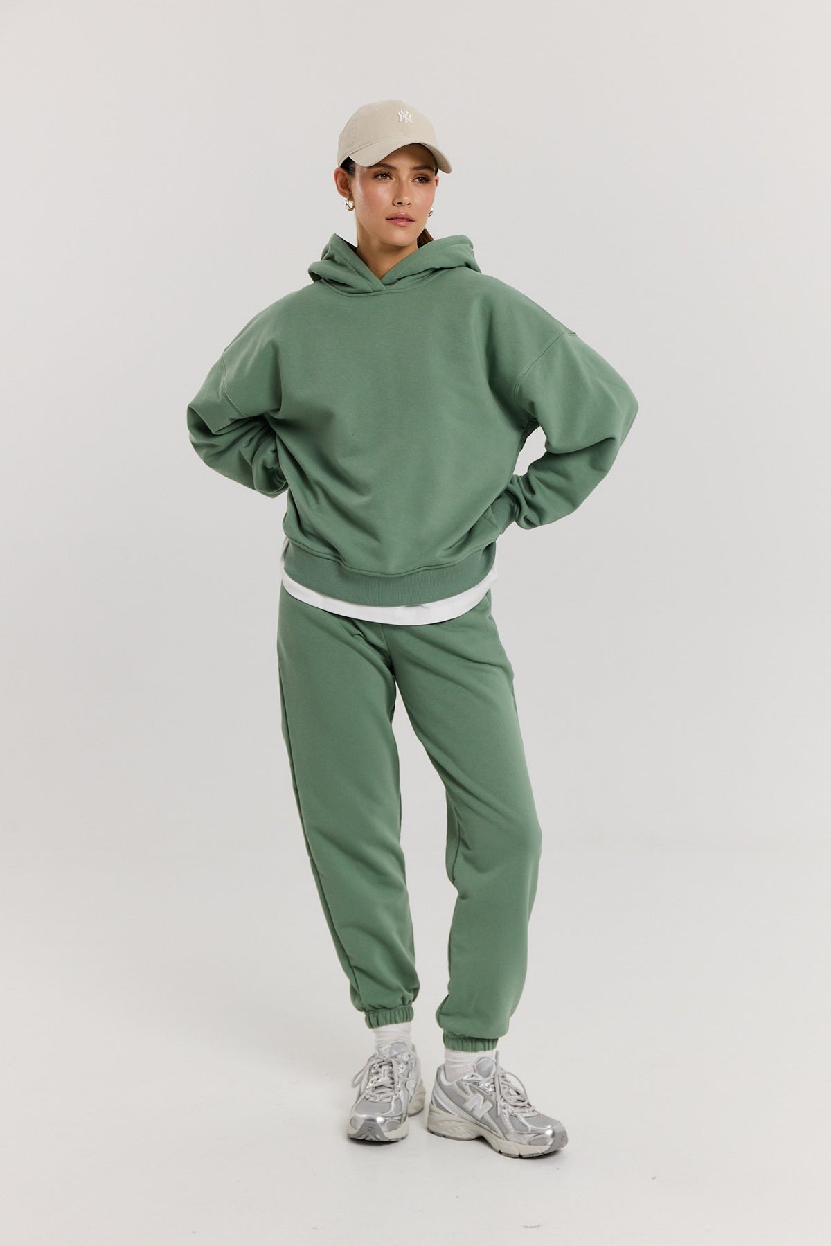 Bluza Boyfriend Hoodie dark matcha