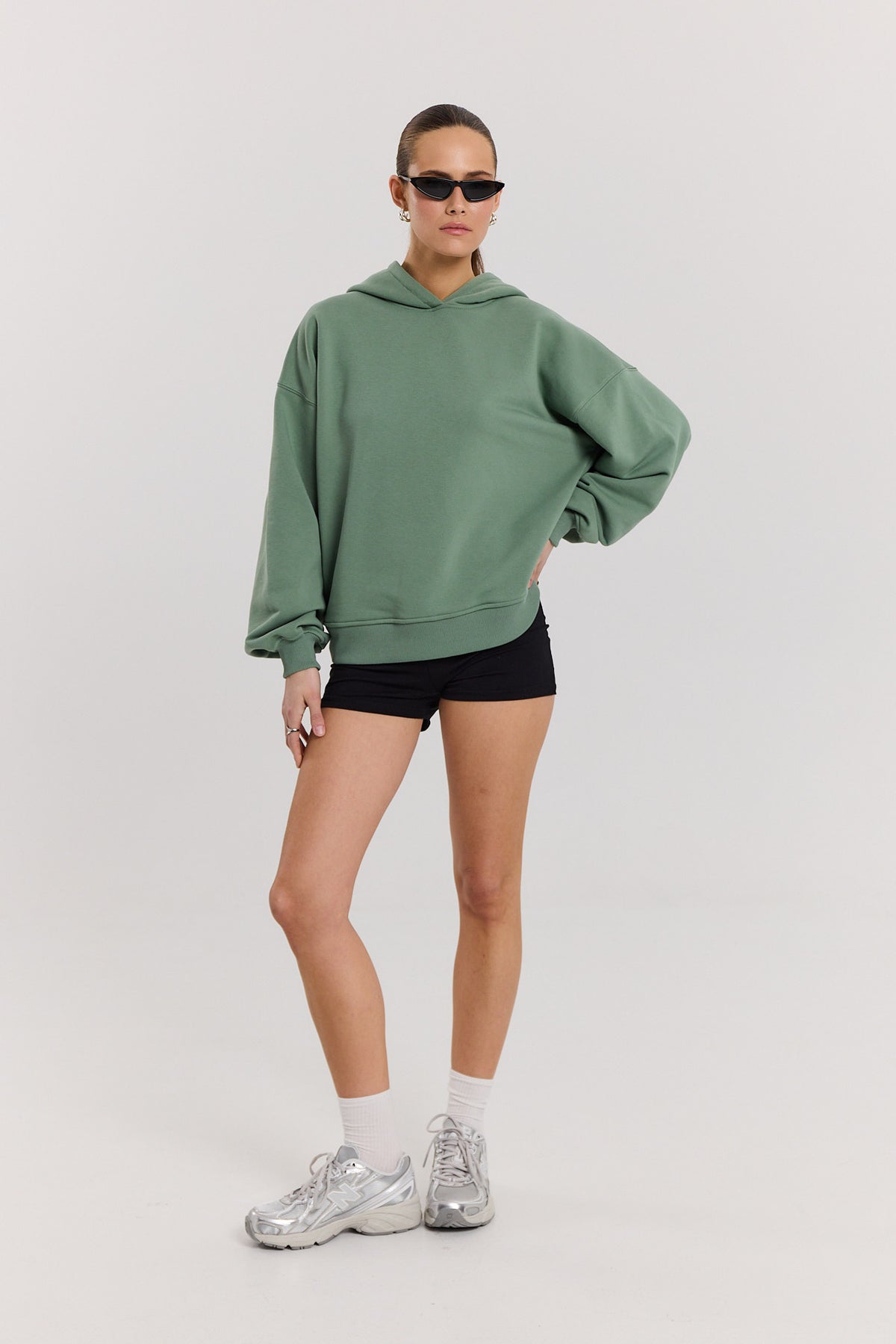 Bluza Boyfriend Hoodie dark matcha