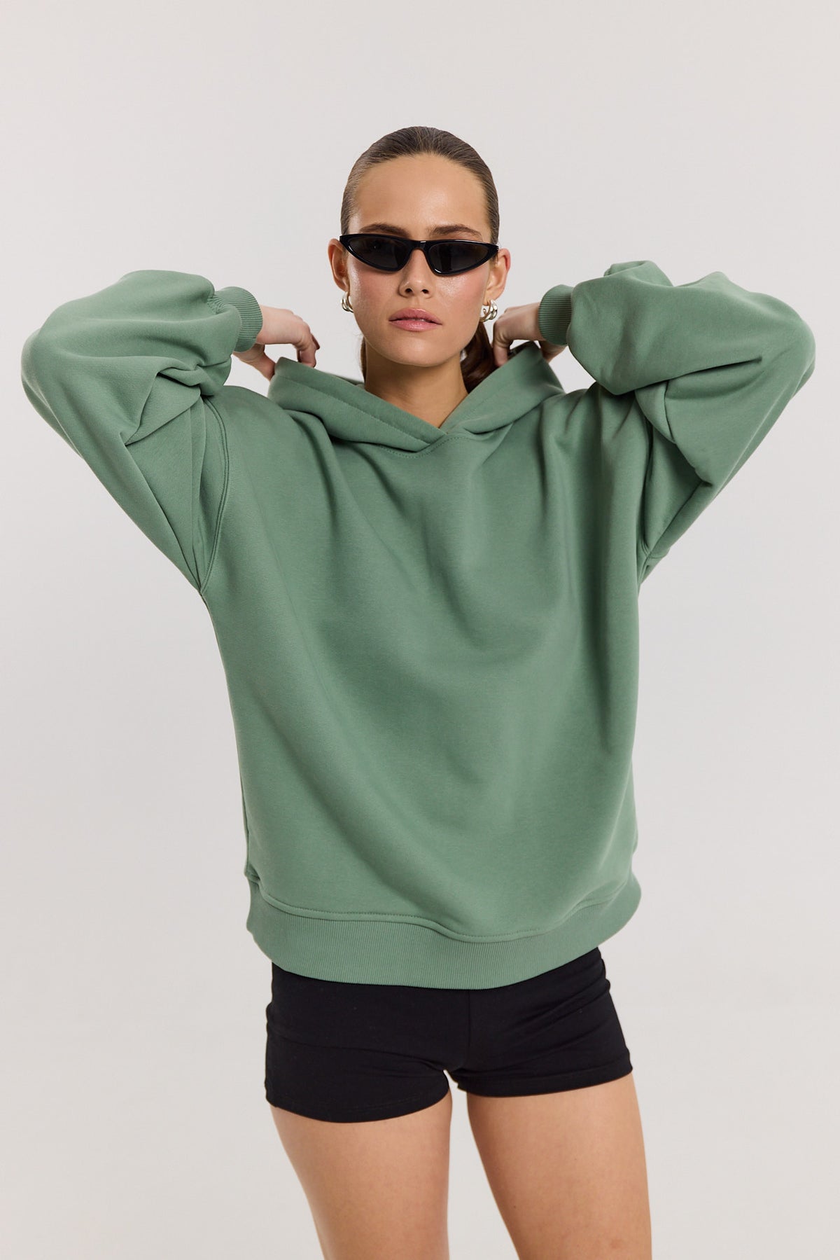 Bluza Boyfriend Hoodie dark matcha