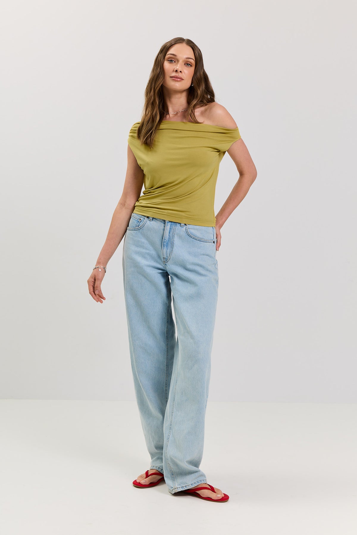 Top Heidi bamboo moss yellow