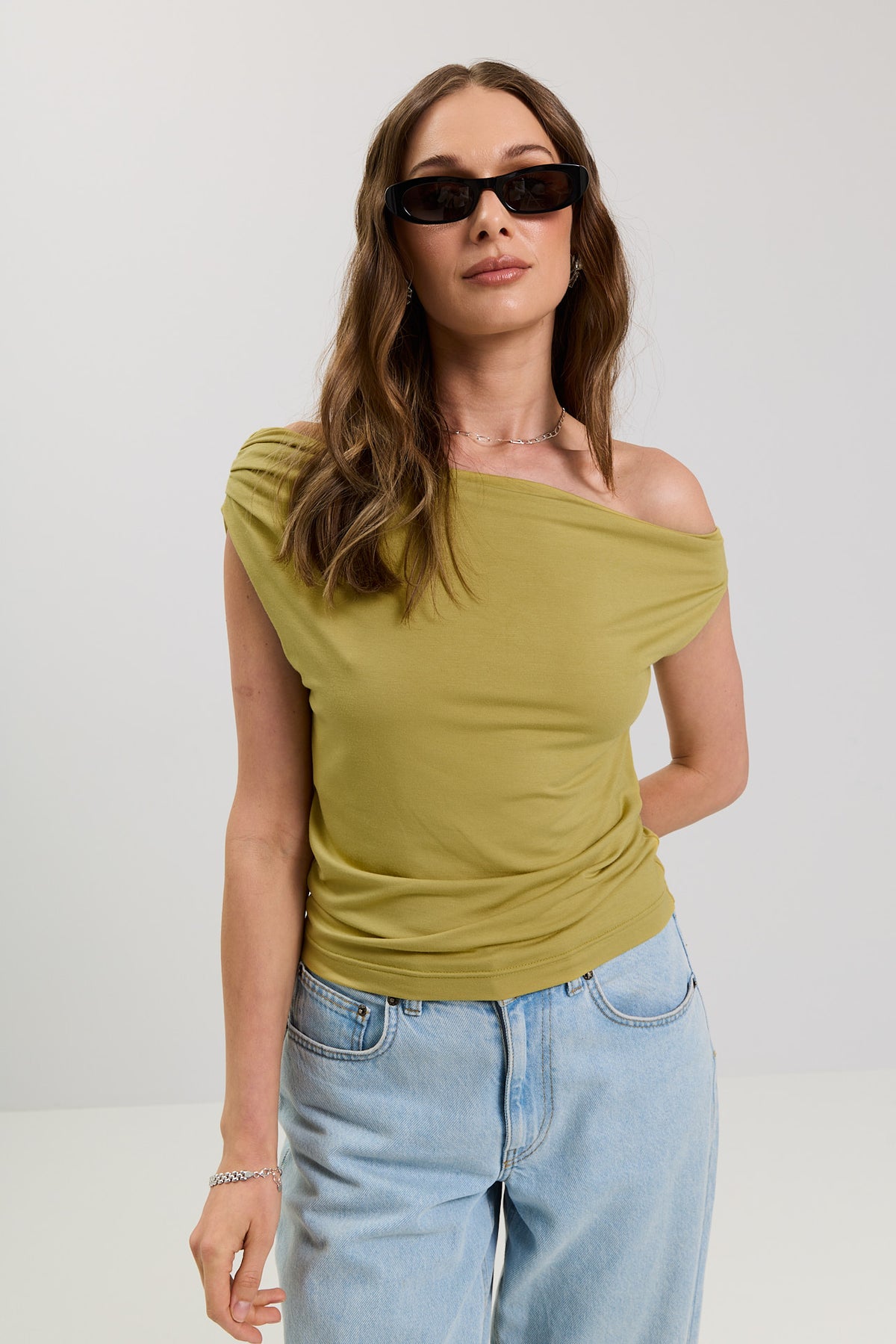 Top Heidi bamboo moss yellow