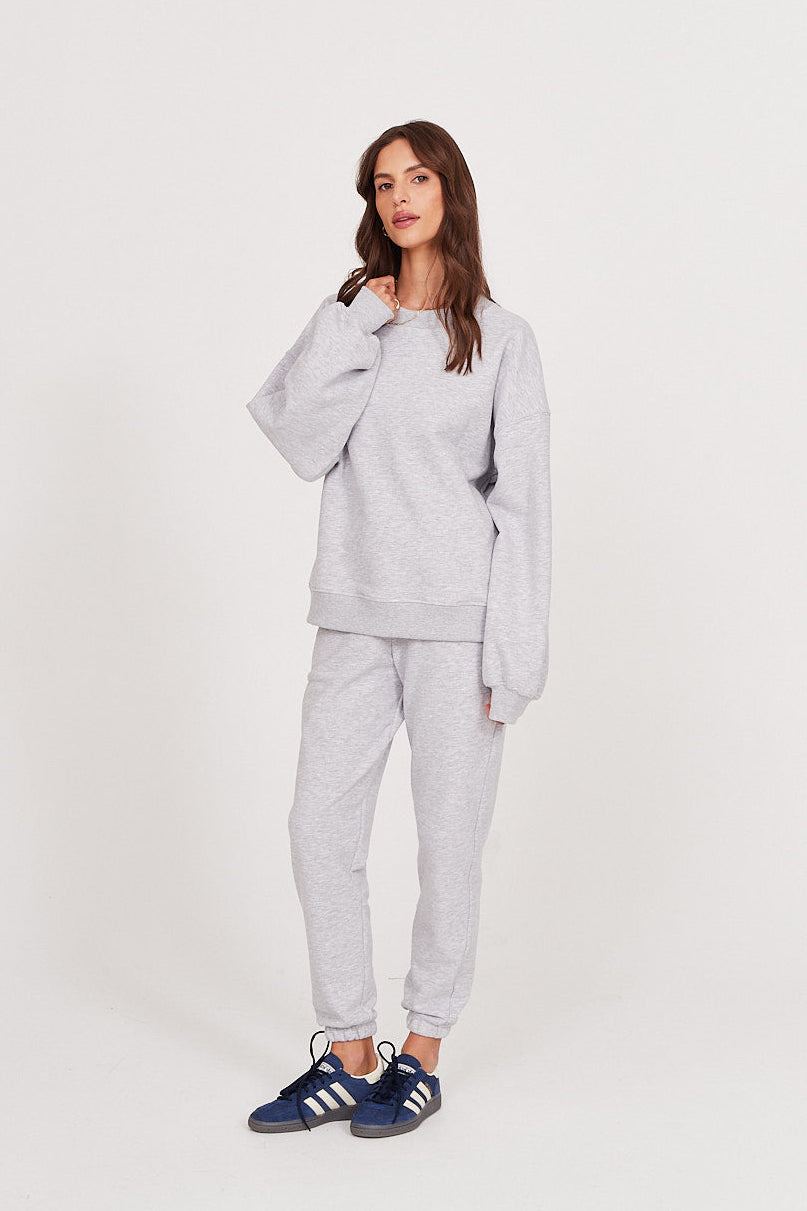 Bluza Boyfriend light grey melange