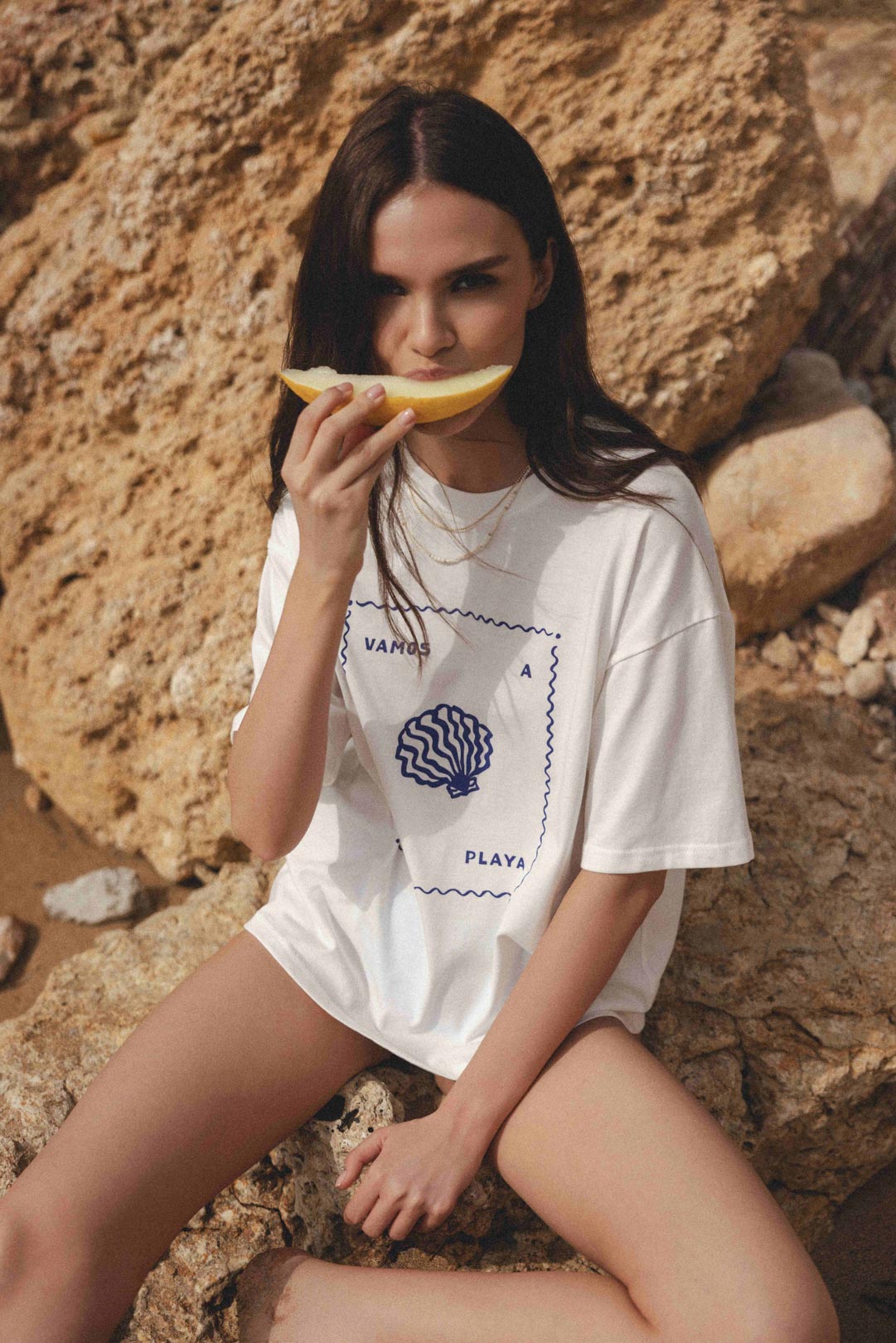 T-shirt Vamos a la playa white