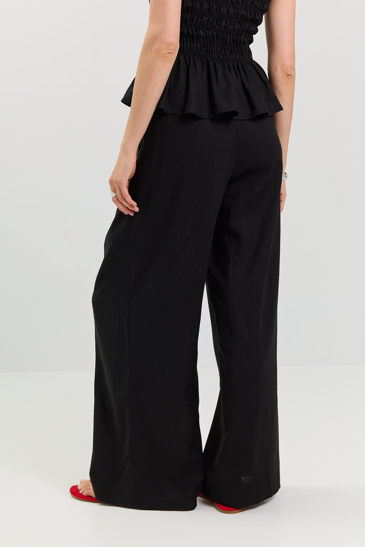 Spodnie Palazzo linen black