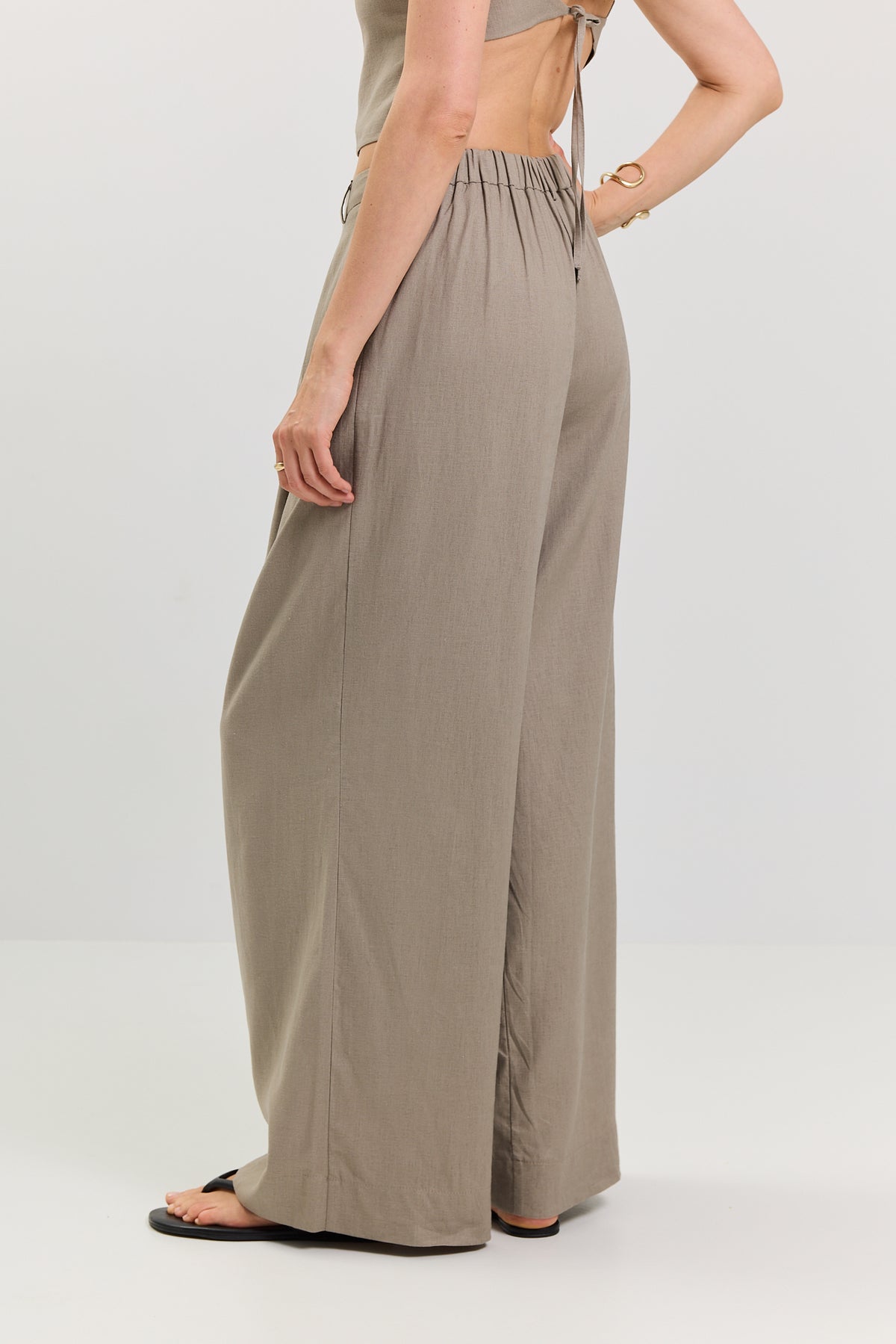 Spodnie Palazzo linen beige