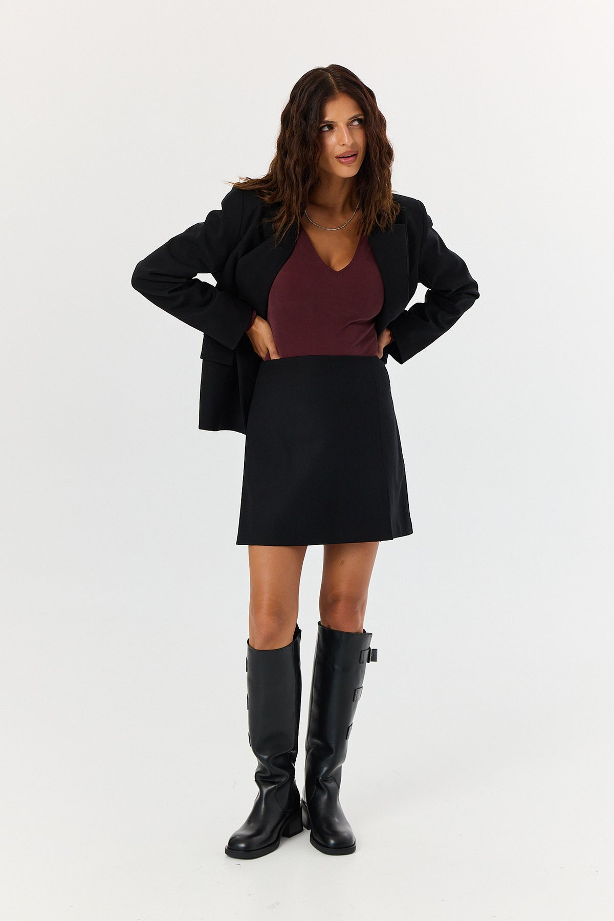 Spódnica Glen wool black