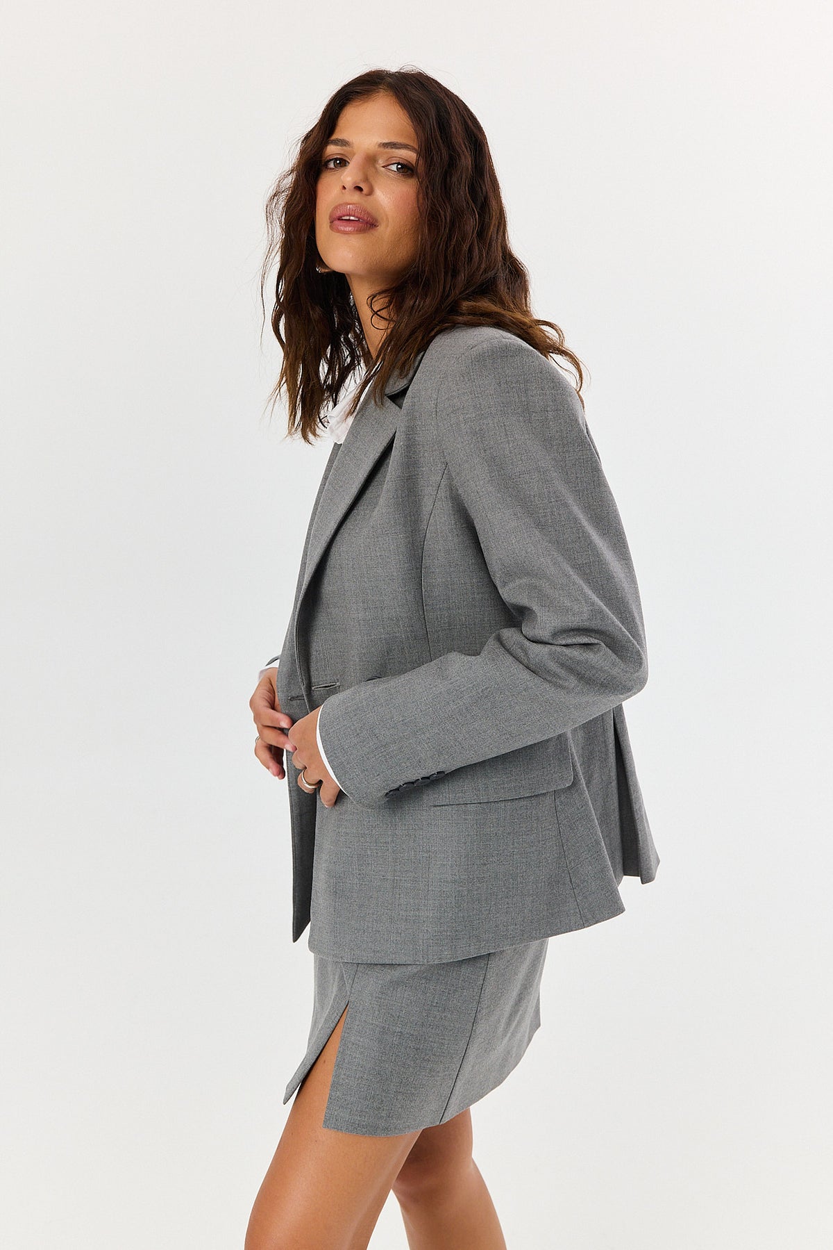 Marynarka Thomas wool grey melange