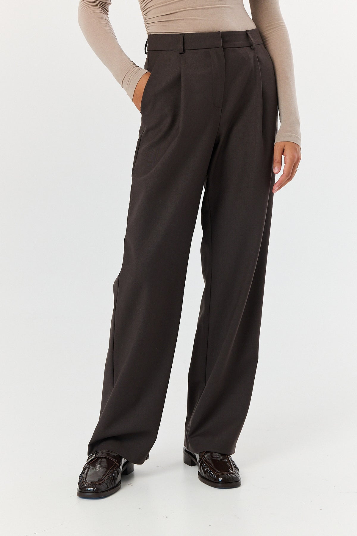 Spodnie Jackson wool dark chocolate