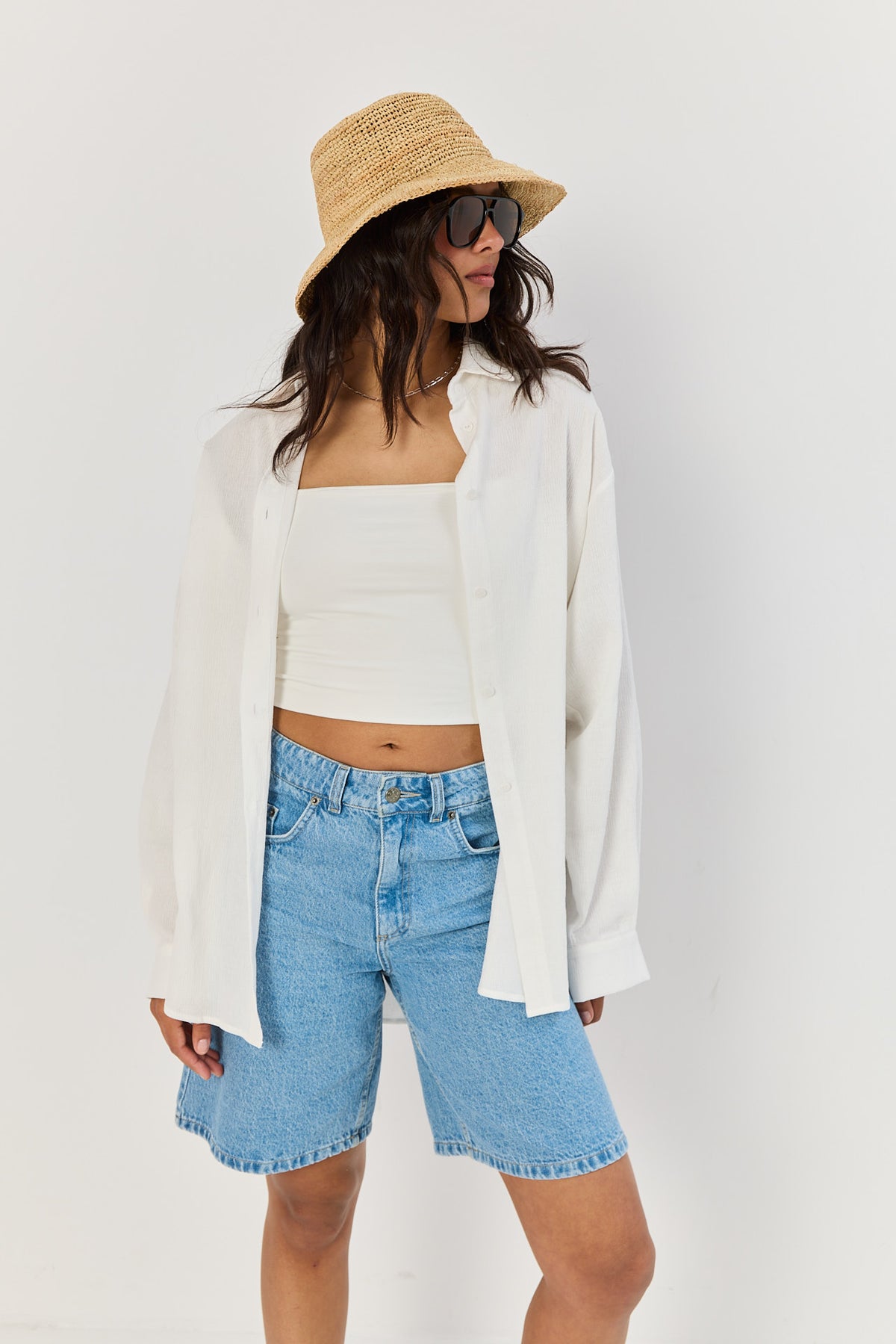 Bermudy jeansowe baby blue