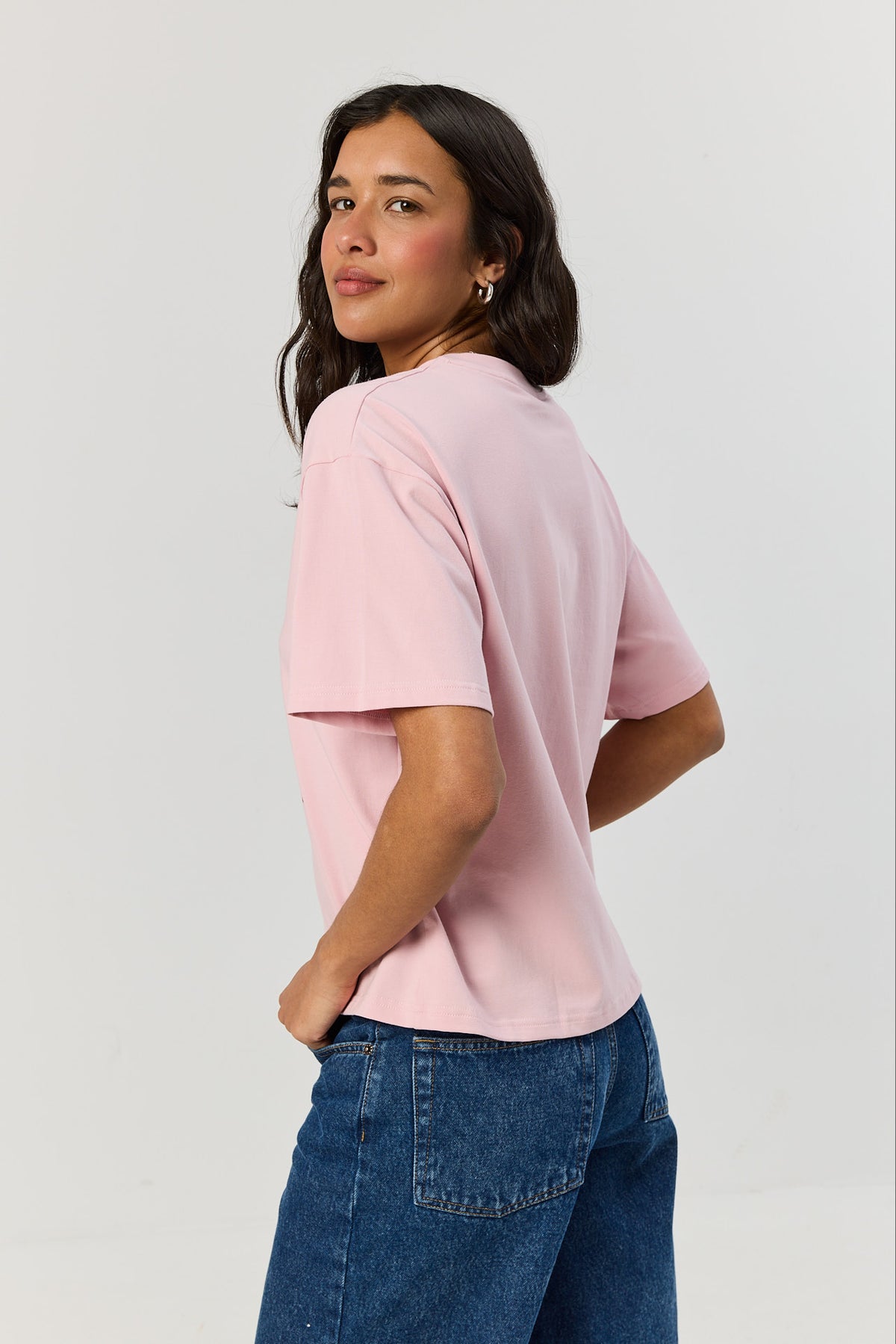 T-shirt Vamos a la playa smoky pink