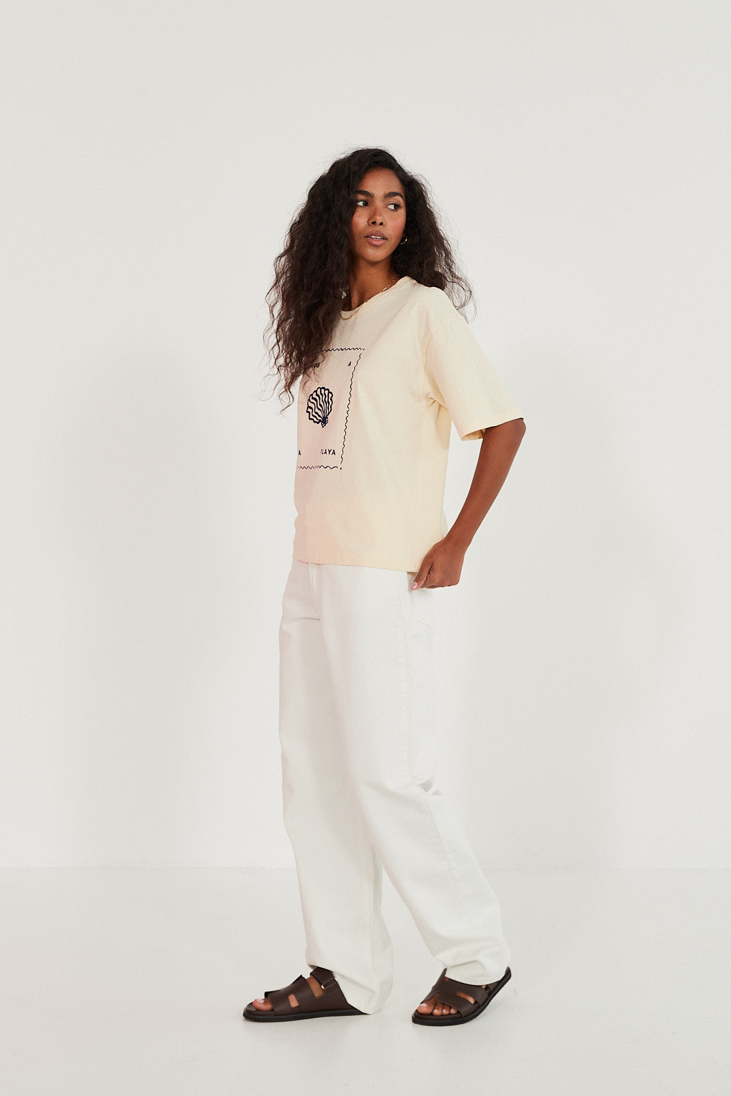 T-shirt Vamos a la playa butter