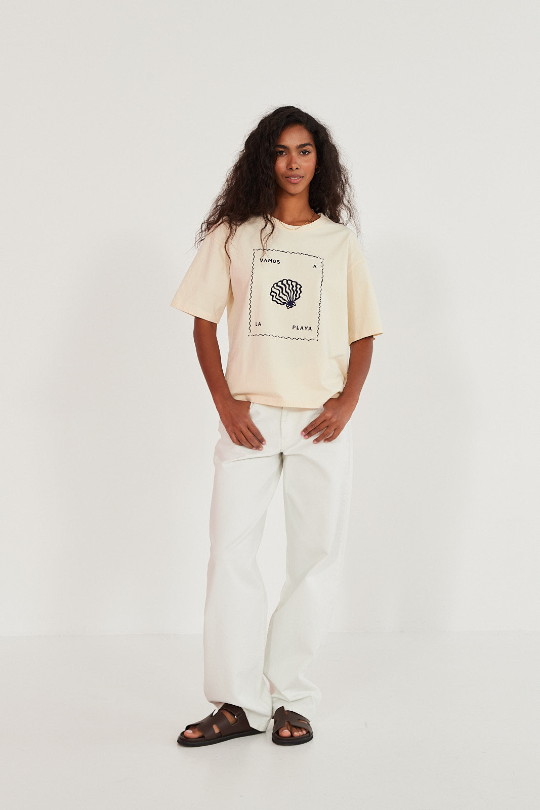 T-shirt Vamos a la playa butter