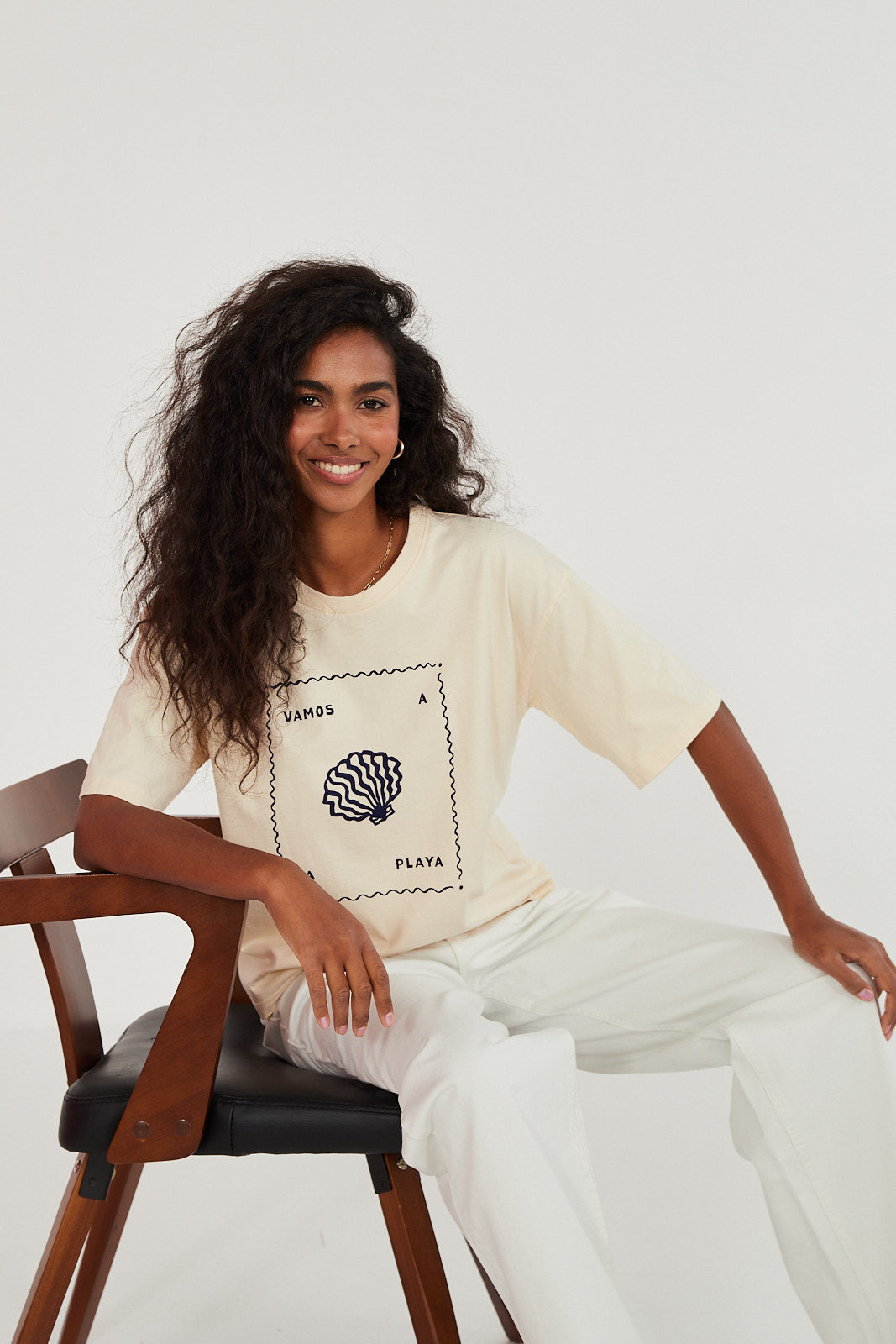 T-shirt Vamos a la playa butter