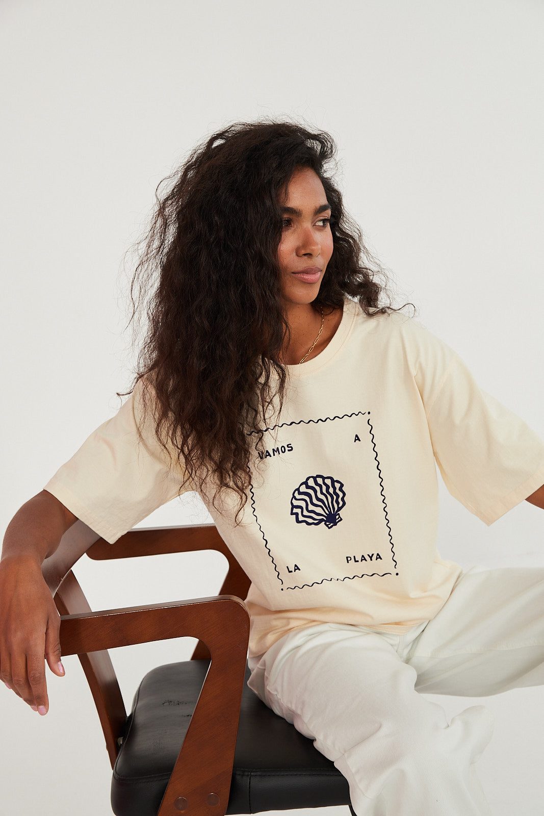 T-shirt Vamos a la playa butter