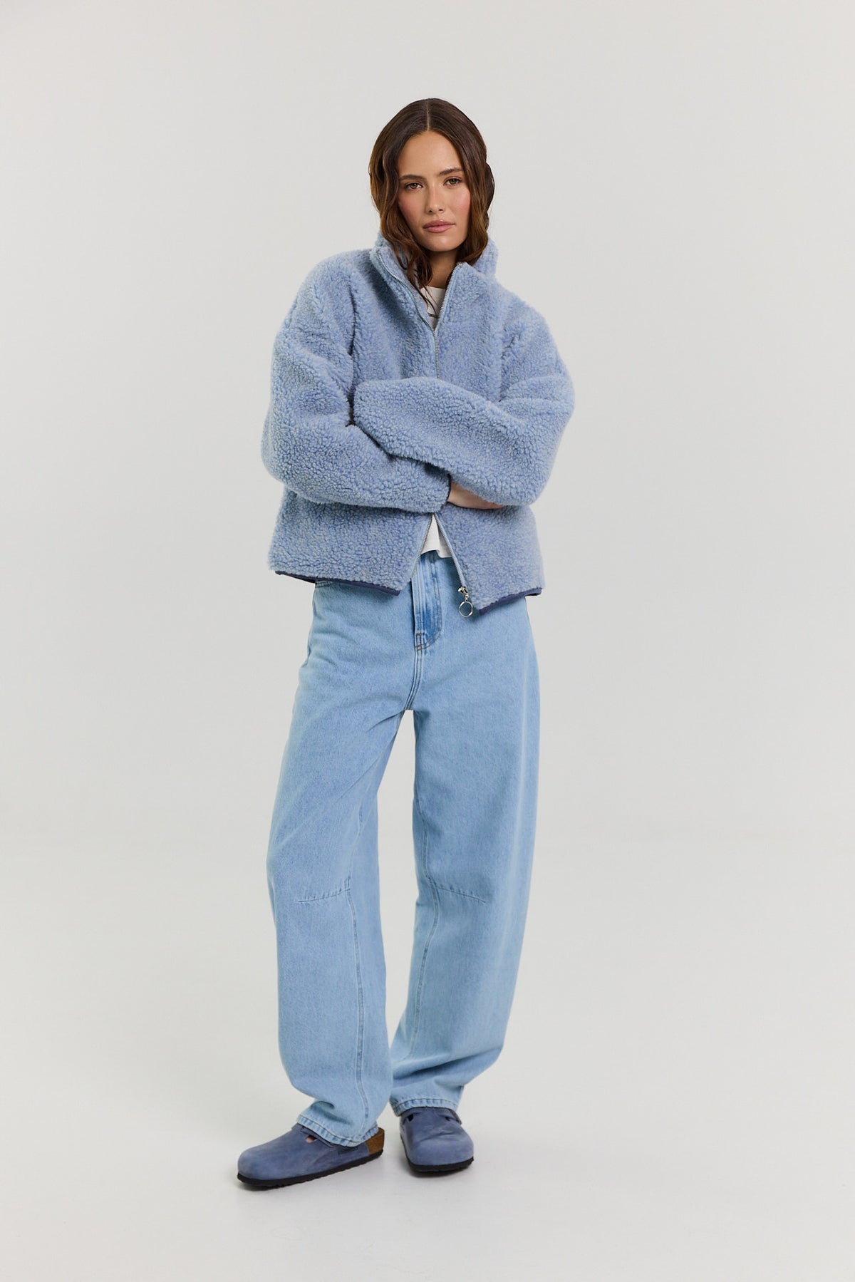 Kurtka Erin merino powder blue