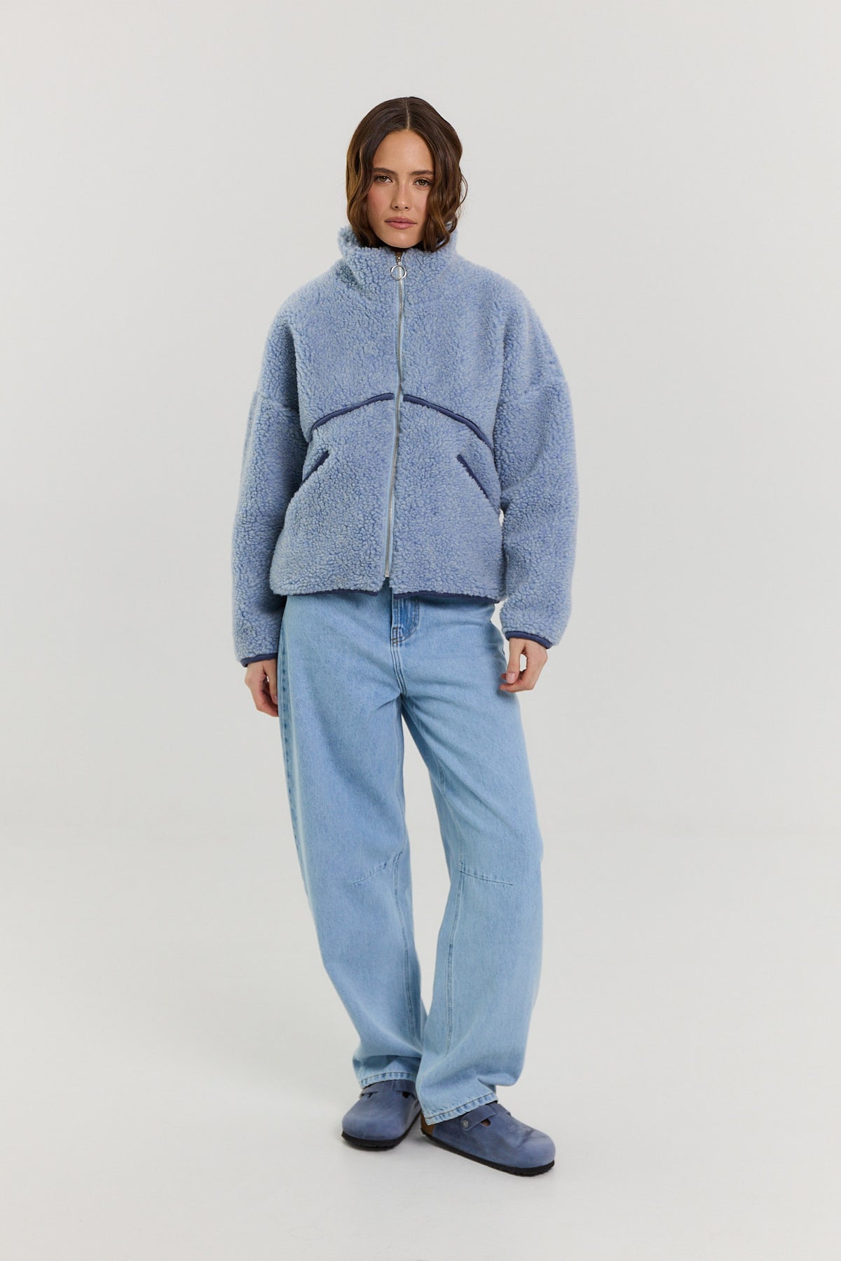 Kurtka Erin merino powder blue