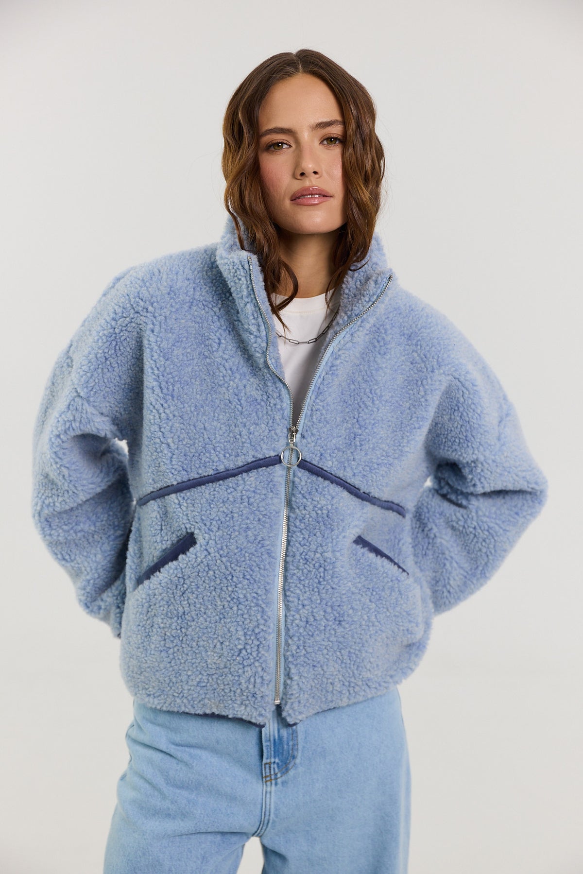 Kurtka Erin merino powder blue
