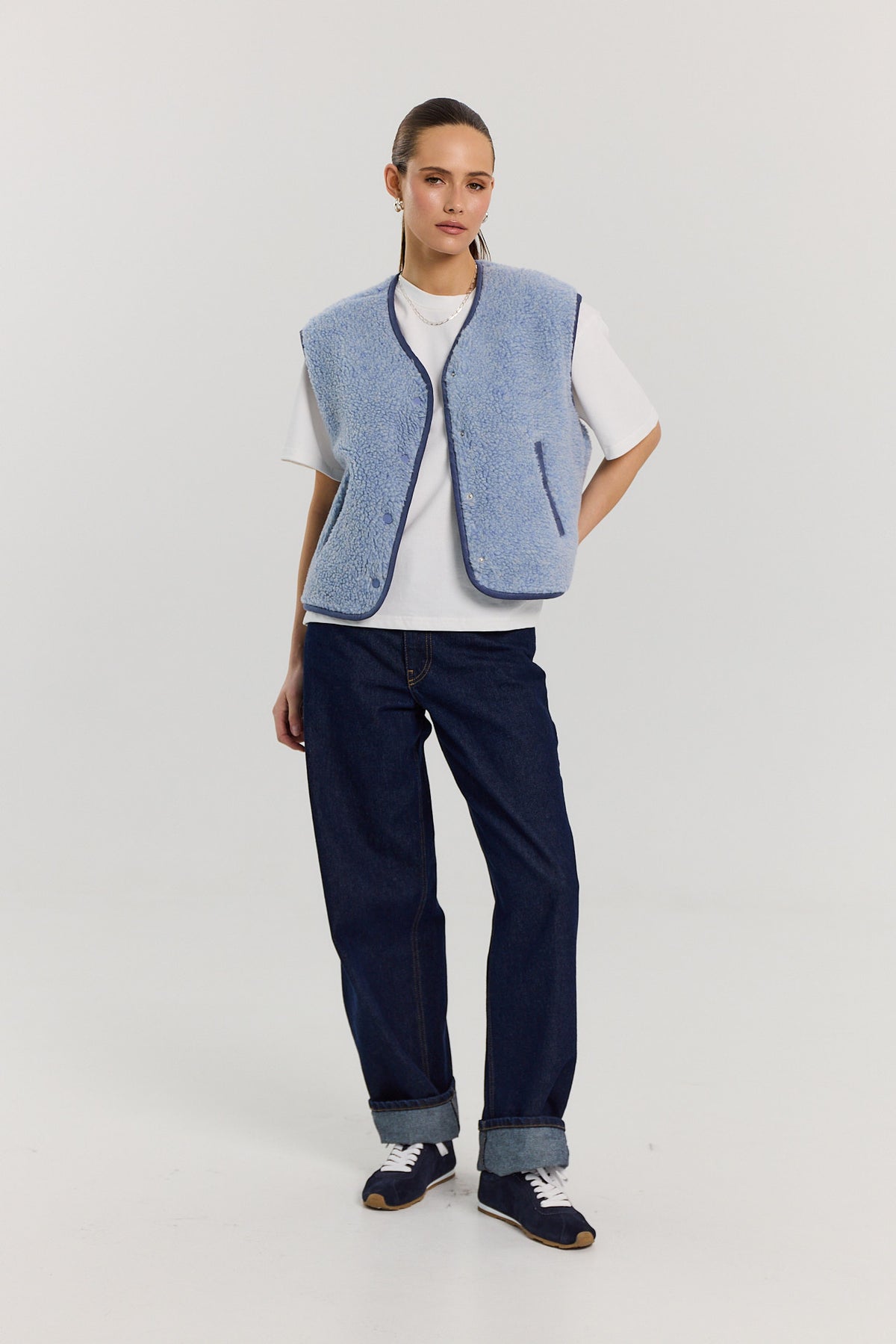Kamizelka Eliot merino powder blue