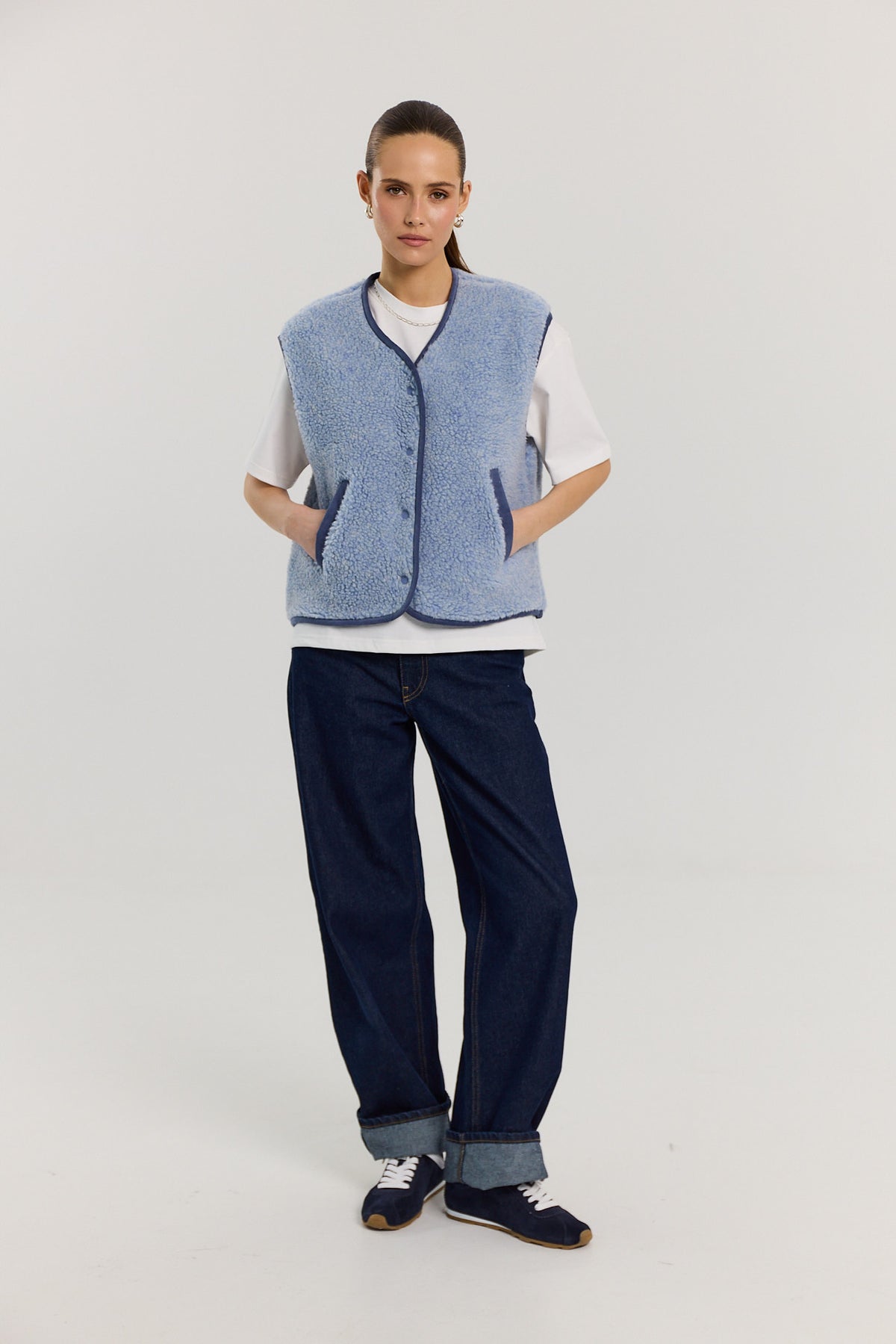 Kamizelka Eliot merino powder blue
