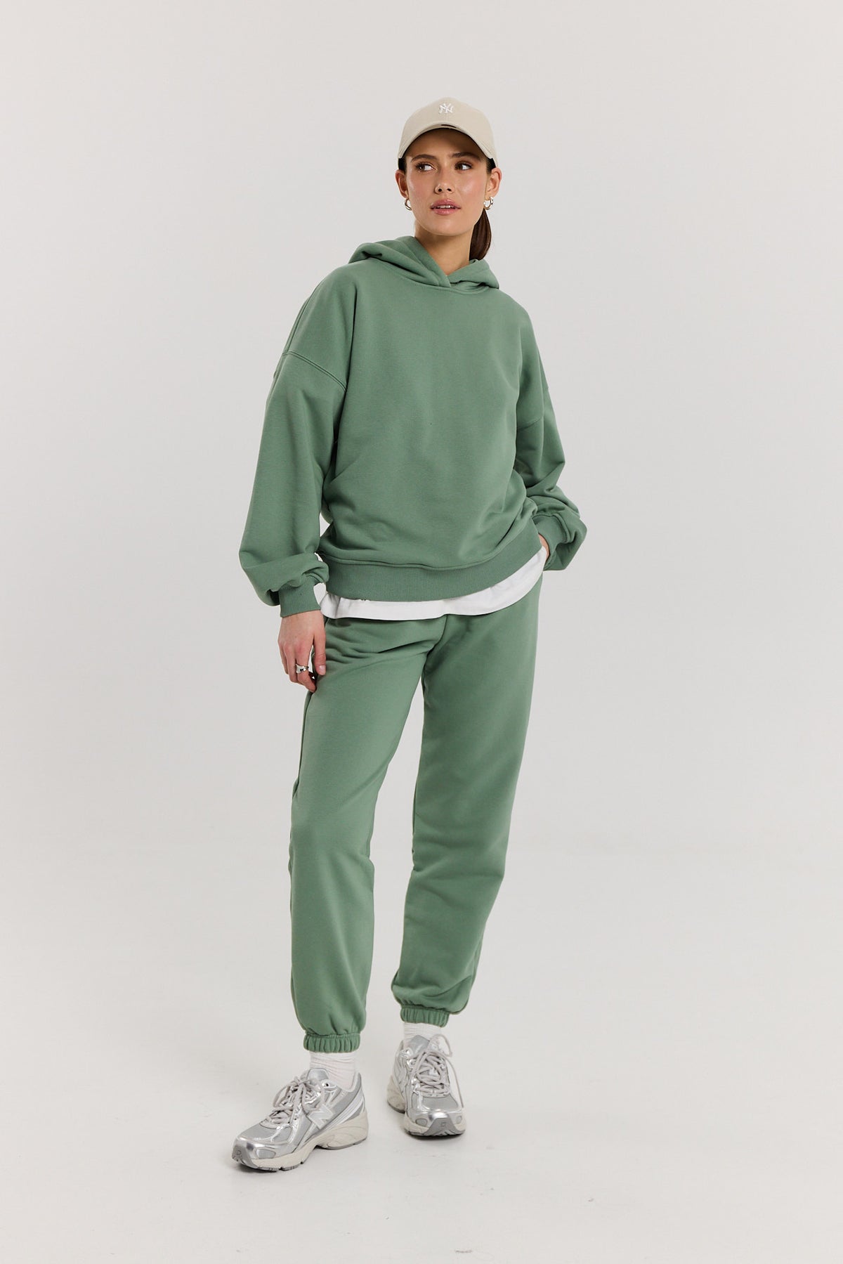 Bluza Boyfriend Hoodie dark matcha